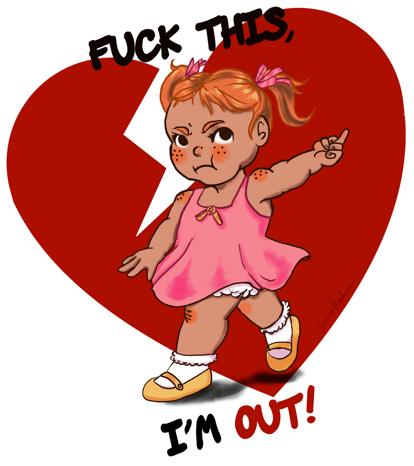 Fuck This, Ginger girl glossy 2.7" x 3" sticker